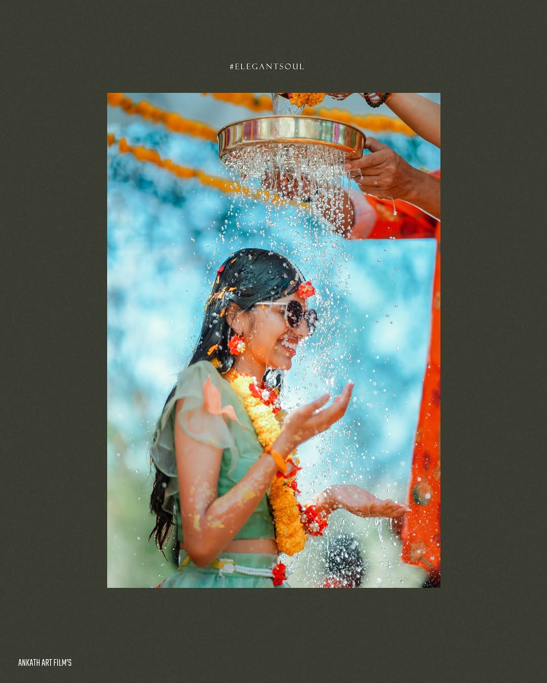 Elegant red saree portrait collage